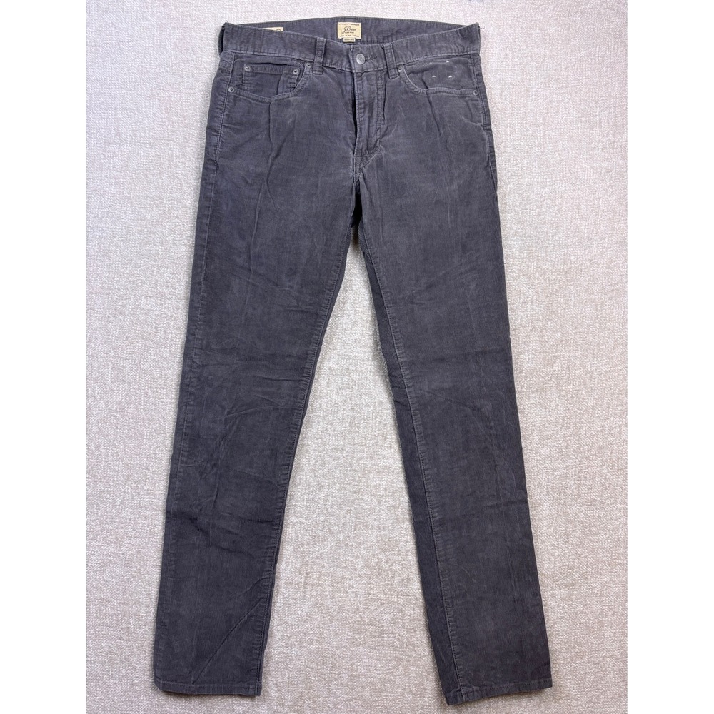 J.Crew 484 Slim Fit Corduroy Pants Mens 30x32 Charcoal Grey Extra Narrow Leg